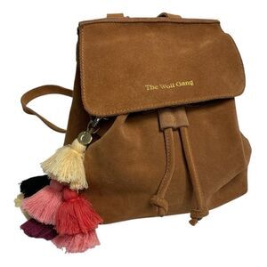 The Wolf Gang Brown Suede Backpack with Tassels